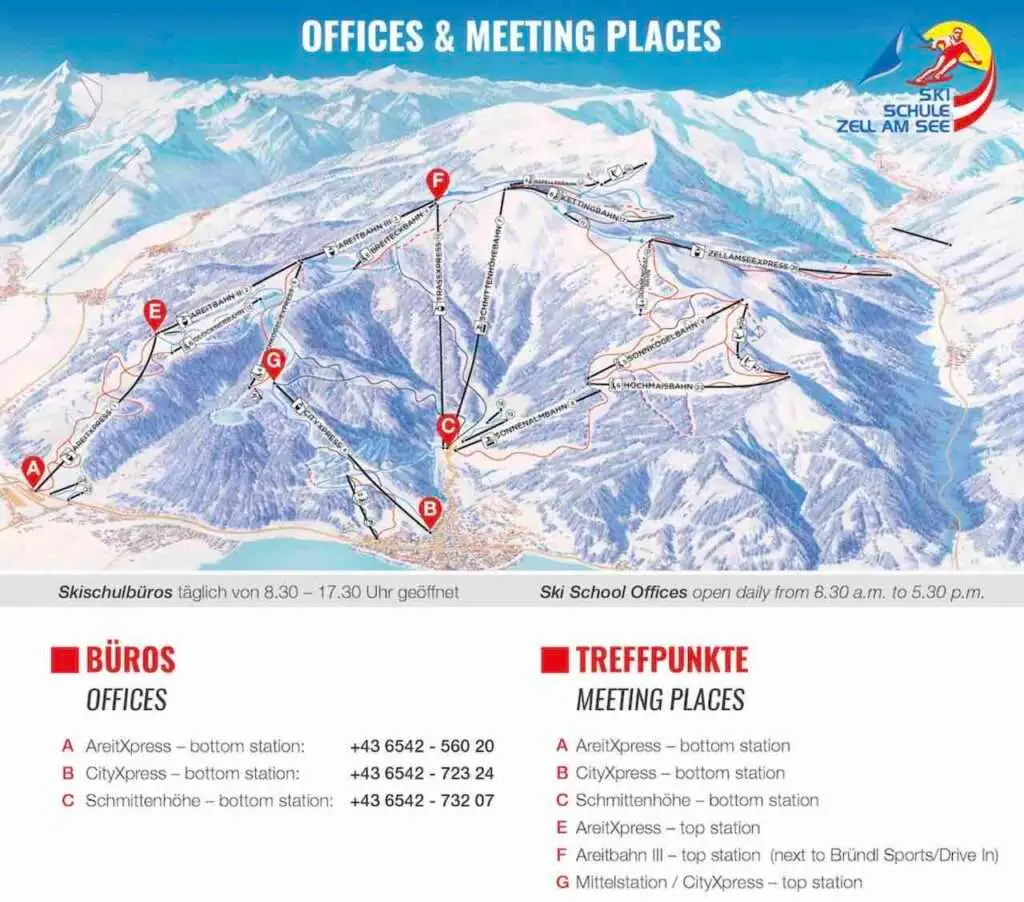 Treffpunkt Skischule Zell am See, Büro CityXpress, Skischulbüro AreitXpress